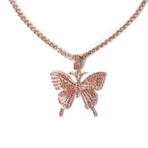 Rhinestone Butterfly Necklace